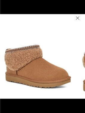 NWB Ugg women’s classic mini max curly boots color chestnut size 9